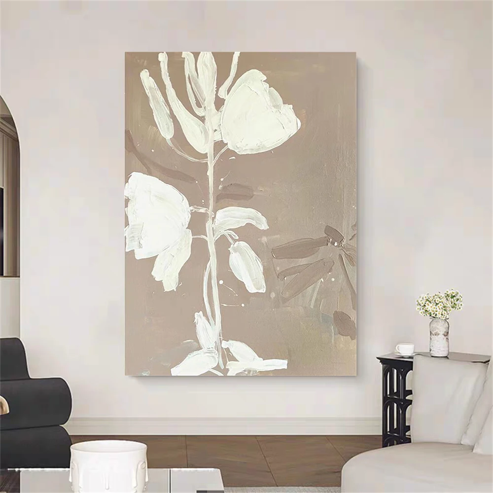 

Hand Painted Abstract Flower Landscape Oil Painting on Canvas Modern Pastoral Decor Art Wall Picture Living Room large wall trim