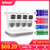 Smar Wireless CCTV System WiFi Camera Kit 6MP IP Cameras With Dual Lens Security Audio 8CH NVR Video Surveillance Set ICse
