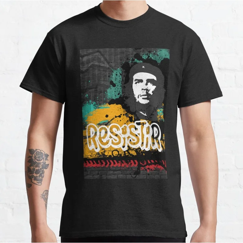 

Resistir Graffiti Viva La Revolucion Che guevara gift t shirt for man 100% cotton print clothes Men's All size S-6XL Tops