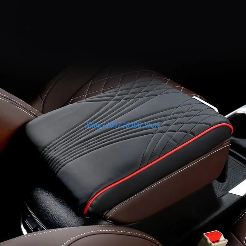 

y1gd Car Center Console Armrest Cushion Mat Pad Cover Interior PU Leather Cushion