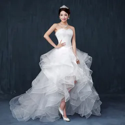 Z19 Wedding dress bride toast dress long tail shoulder lace