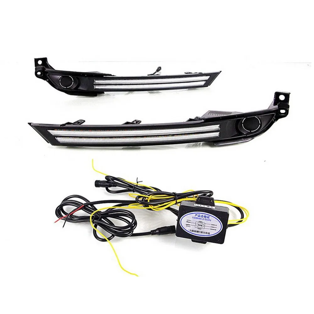 

July King LED Daytime Running Lights Case for Mazda CX-5 CX-8 2017-2021 Low Version, DRL + Yellow Streamer Turn Signals, B type