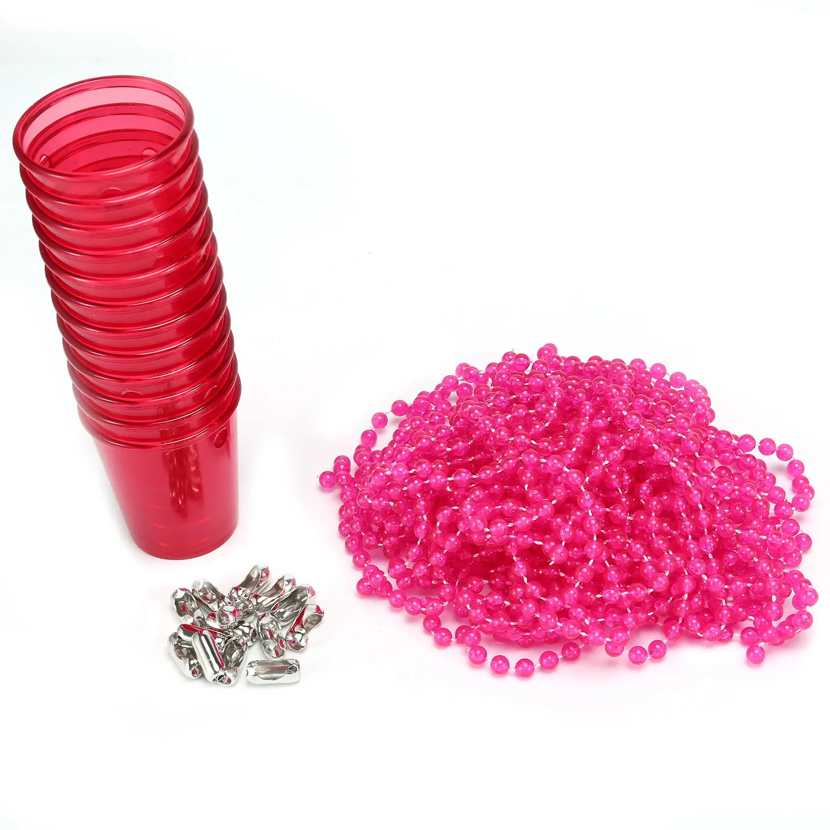 Bachelorette Prom Party Supplies 12Pcs Plastic Transparent Bead Chain Cup Party Bead Necklace Wine Glass-AA98