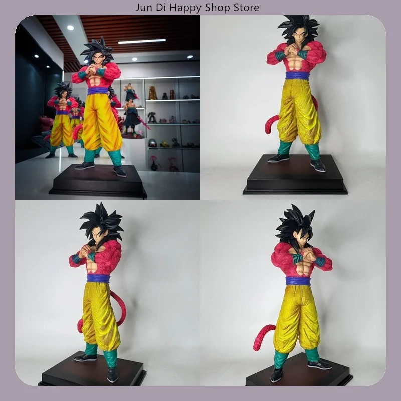 

54 см Dragon Ball Super Saiyan 4 Goku Fist Salute стоячая поза аниме фигурка модель статуя коллекция украшение для рабочего стола орнамент