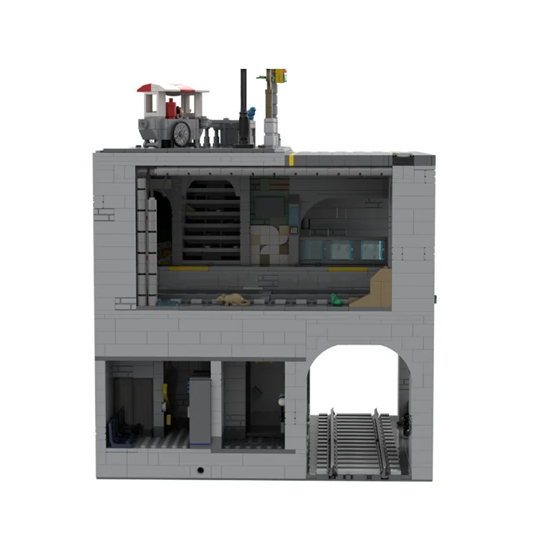 City Street View Moc Bouwstenen New York Subway Uitbreiding Model Technologie Bakstenen DIY Montage Speelgoed Construstion Vakantie