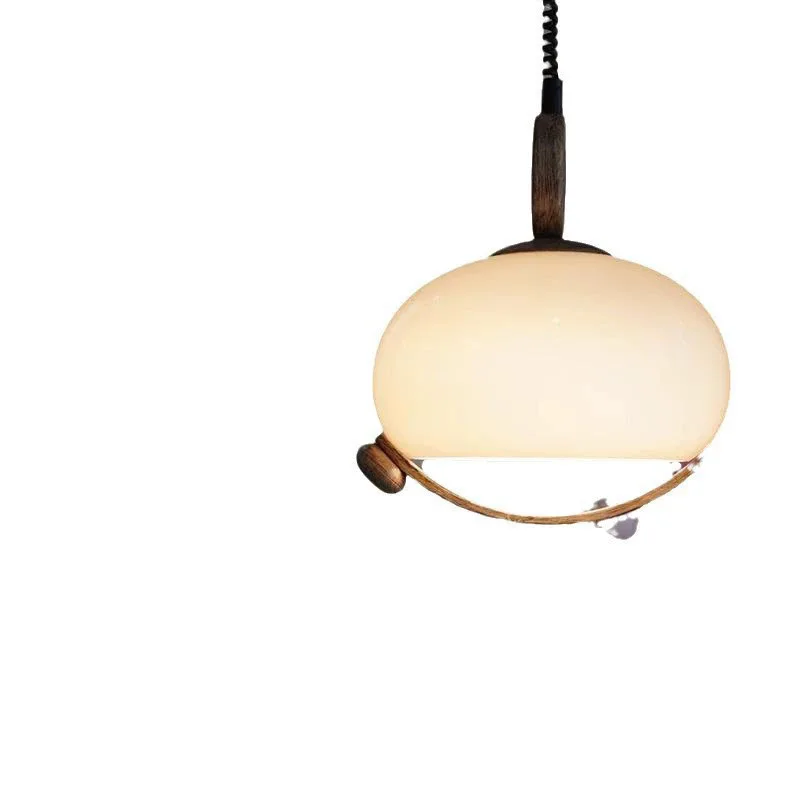 

Medieval mushroom restaurant light retractable cream style retro bell light French dining table bedroom bar glass