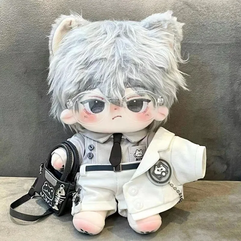 20cm Plush Doll Clothes Gentle White Suit Cool Costumes Anime Kpop Skz Outfit Toys Accessories Children Gifts Free Shipping