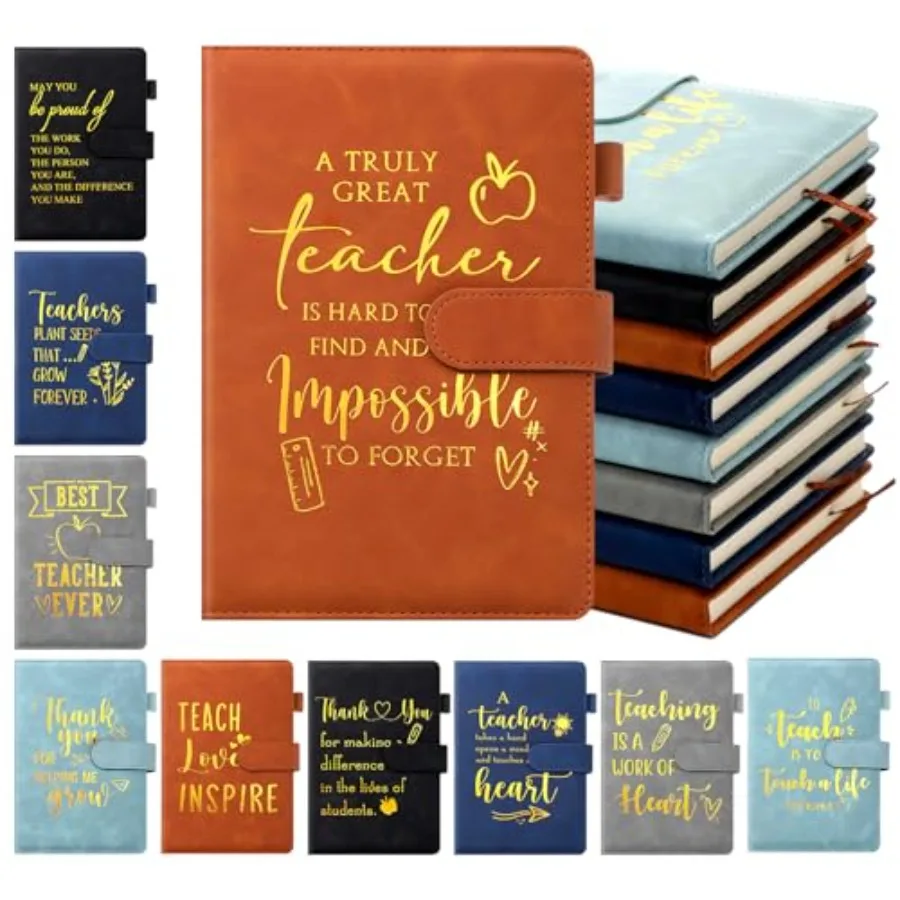 Pcs Teacher Appreciation Gifts Bulk Leather Notebook Journal for Women Men A5 Hardcover Notepads Thank You Gifts School Office