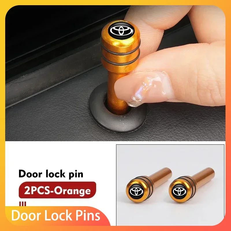 

4Pcs Car Door Lock Knob Alloy Security Insurance Pull Pins For Toyota Corolla Yaris Chr Auris RAV4 Land Cruiser Camry Highlander