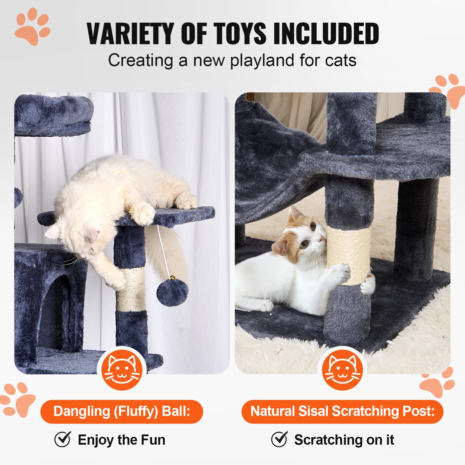 VEVOR Cat Tree for Indoor Cats 63\