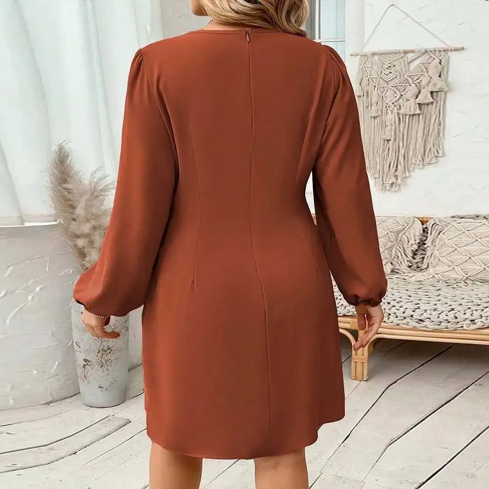 

French Large Size Women's Elegant Style Dress, Autumn and Winter Ladylike Intellectual Temperament Short Skirt Casual Y2k