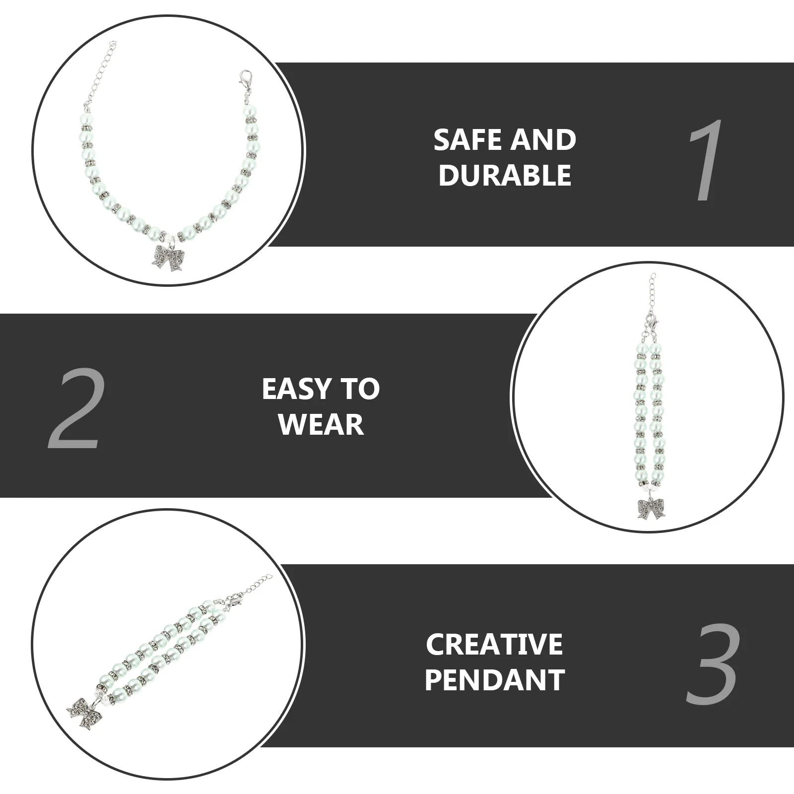 

Pearl Pet Necklace Elegant Collar for Cats Dogs Adjustable Locket imitation Choker Necklaces Supplies Chic Charm Shiny
