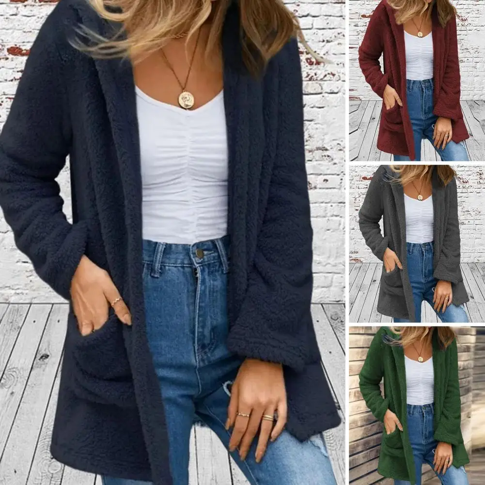

Женская Повседневная куртка, уютный женский флисовый свитер с капюшоном, стильное теплое пальто с мягкой текстурой для холодных осенних/зимних дней для женщин