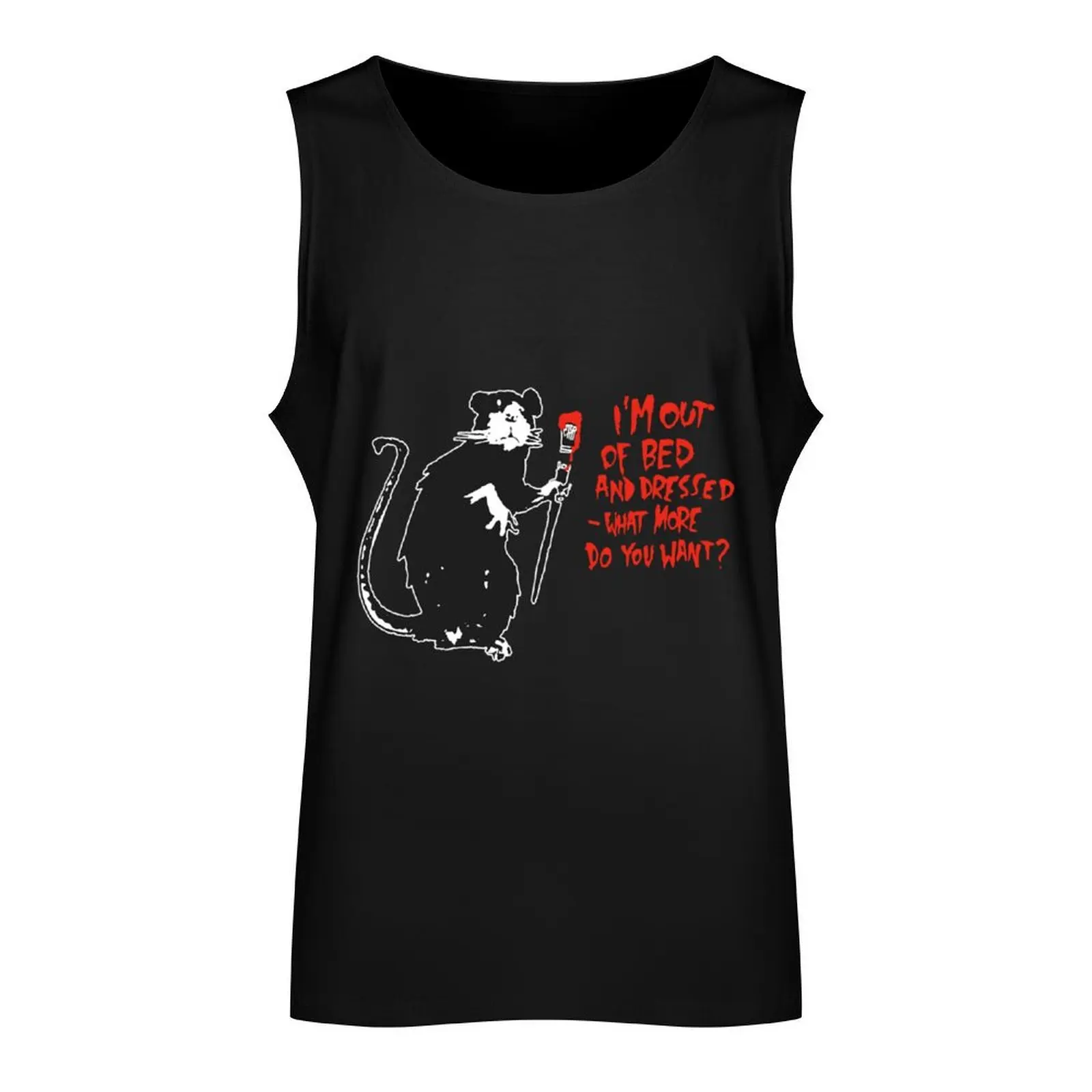 BANKSY خارج السرير الجرذ تانك الأعلى ملابس رياضية تي شيرت الذكور الرجال الصيف سترة تي شيرت