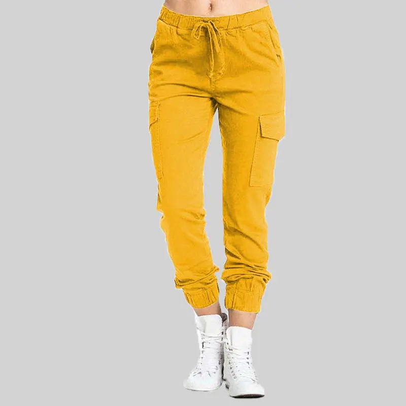 Large Size Solid Color Cargo Pants Women Casual Jogger Pants Women Sweatpants Ladies Trousers Oversize Joggers Pants Women S-4XL