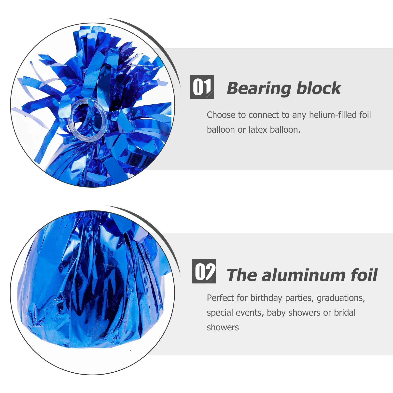

12Pcs Party Balloon Weight Block Aluminum Foil Balloon Weights for Events Wedding Shower Graduation Decorations