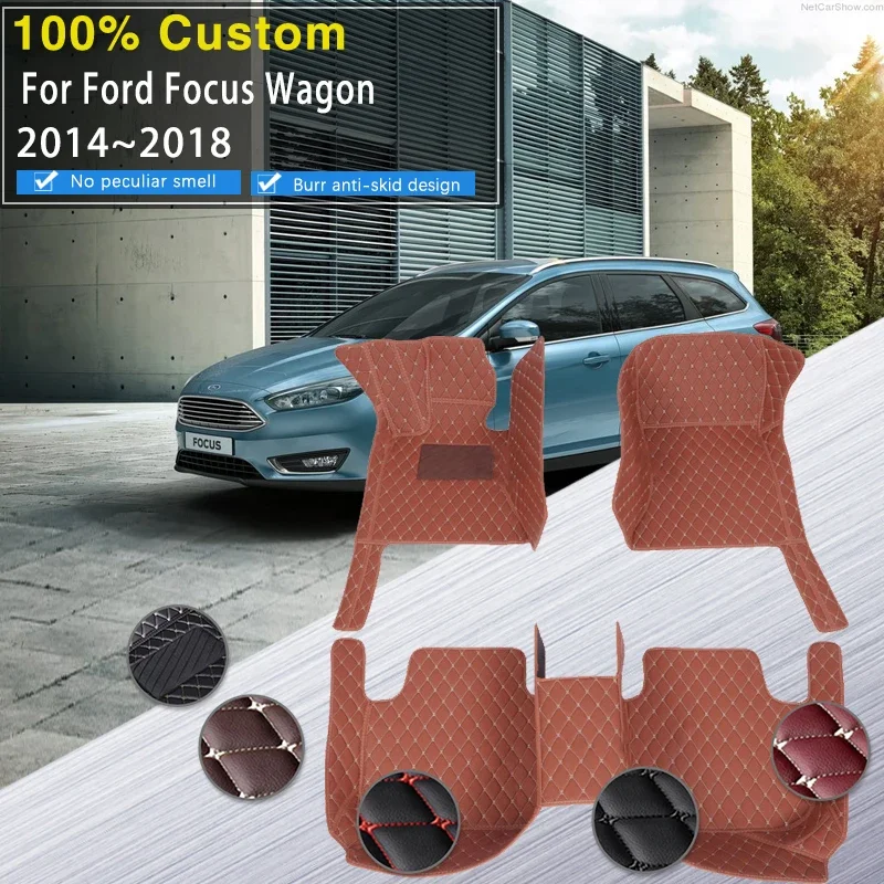 

Quality RHD Car Floor Mats For Ford Focus Wagon Mk3 III 2014~2018 Anti-dirt Pad Car Mats Full Set Covers Floors Mat Mud Accessor