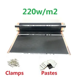 Ac220v Infrarot-Fußboden heizungs folie 220w/m2 warme Matte mit Klemmen Isolier pasten