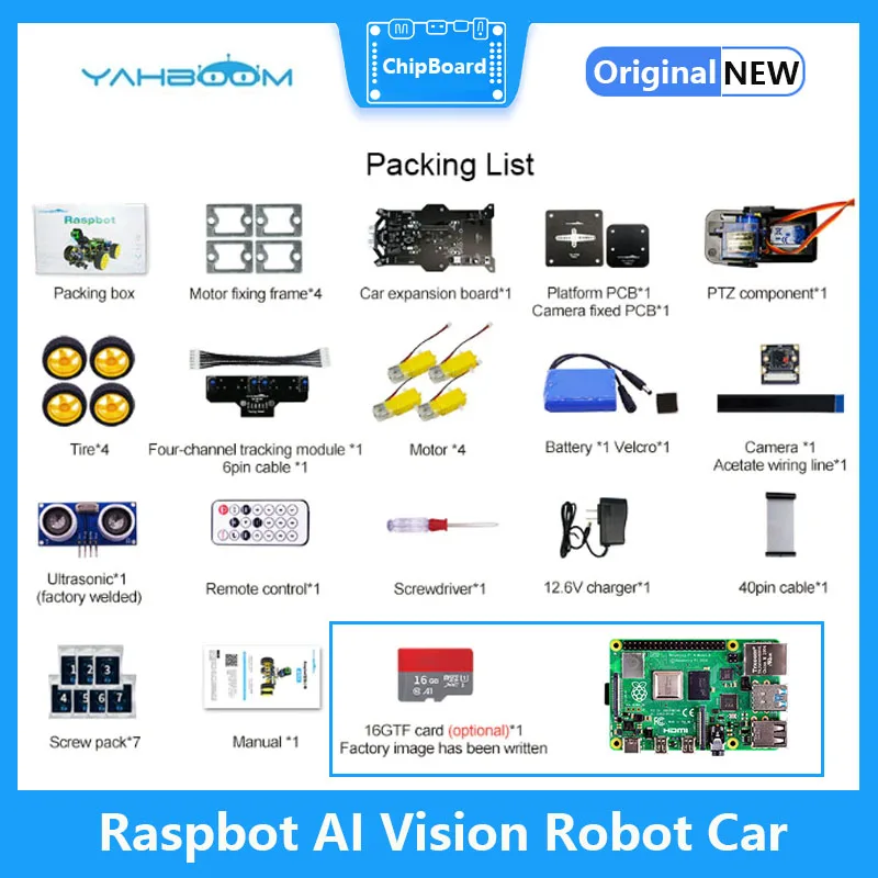 Raspbot-車の暗視ロボット,fpvカメラ,含まれていないWifi