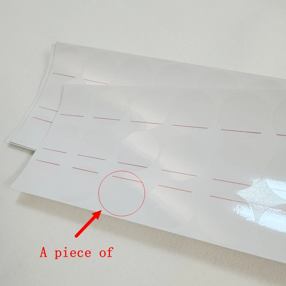 Pellicola per cover posteriore dell'orologio, appiccicosa, trasparente, linea rossa, rotonda, PET, protezione antigraffio, nuove forniture per la manutenzione dell'orologio