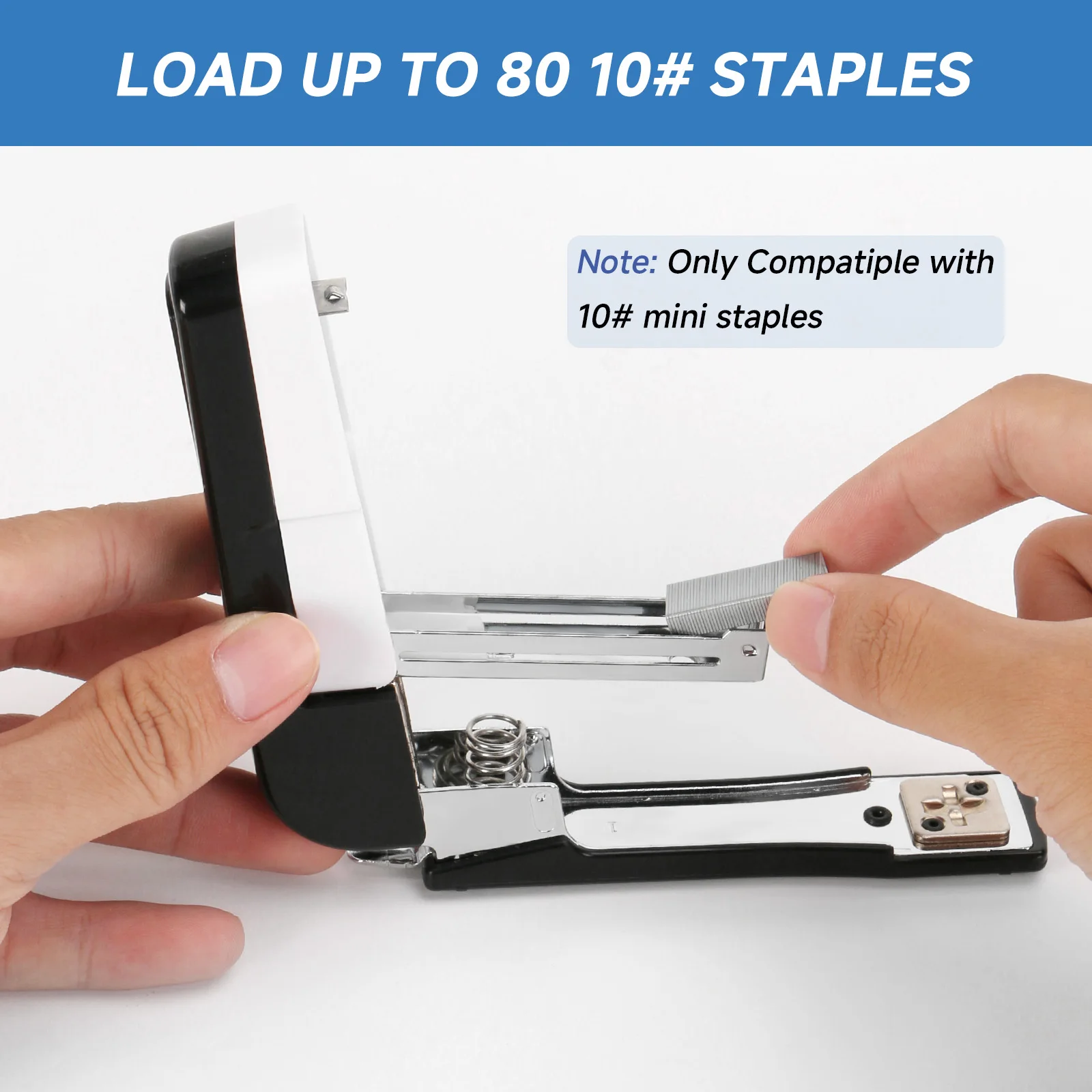 EAGLE 3-in-1-Heftgerät mit integriertem Heftklammerentferner, 360 °   Rotation, inklusive 1000 Heftklammern Nr. 10 für den Heimgebrauch im Büro, in der Schule