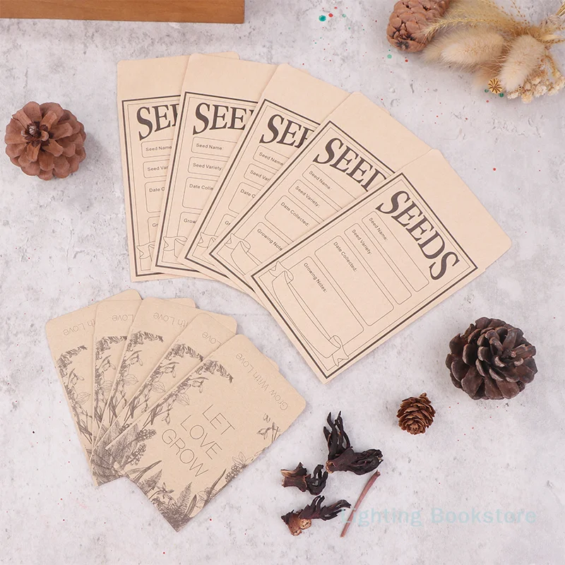 50 Pcs Seed Envelopes Bulk Seed Packets Envelopes Self Adhesive Small Paper Coin Envelopes Resealable Seed