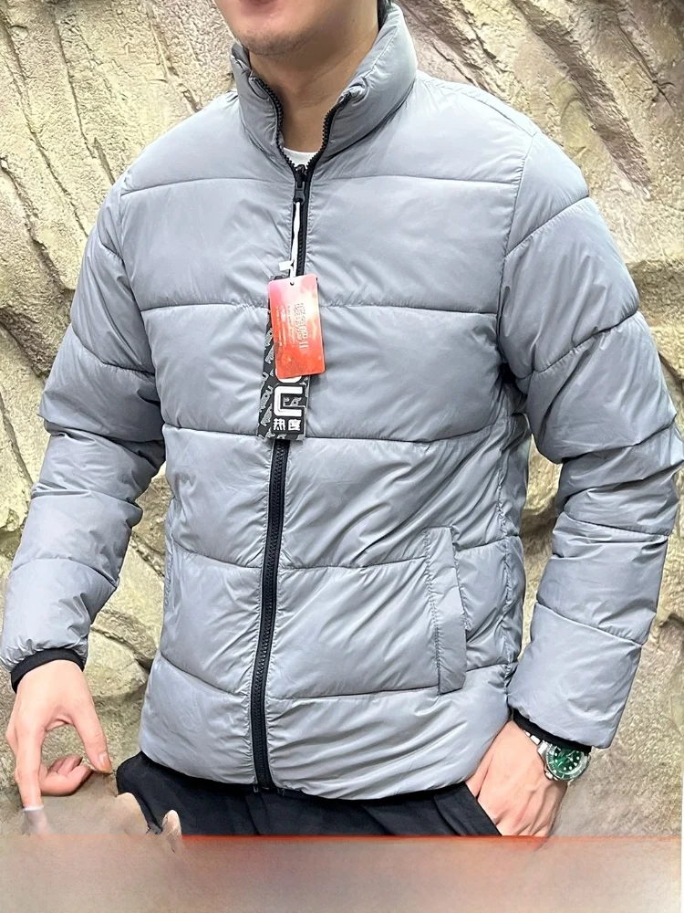 

Легкий водонепроницаемый хлопковый мужской воротник-стойка, теплый ветрозащитный средний слой, повседневная подставка-стойка Long Sve