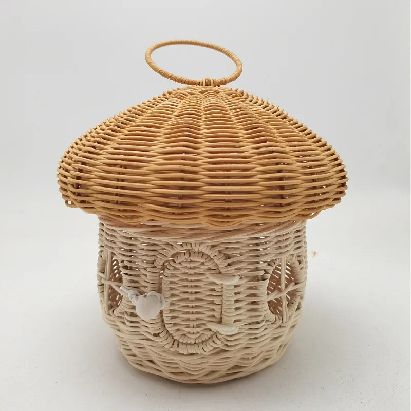 Outdoor Picnic Baskets Mushroom Storage Bag Rattan Woven Basket Camping Portable Candy Acorns Handbag Sundries Woven Bags view 2