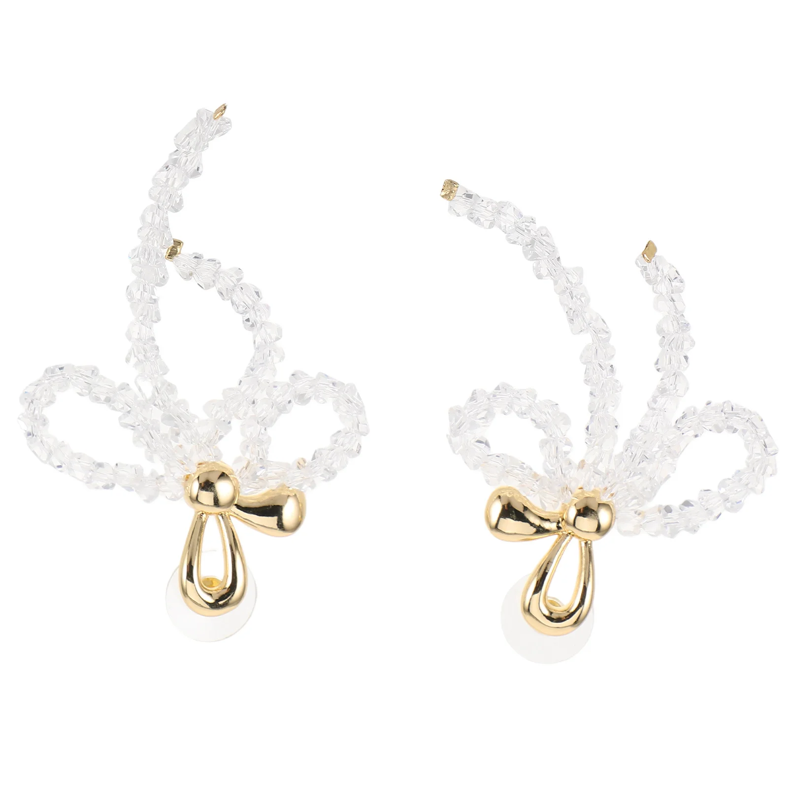 

Bowknot Drop Earrings Beaded Glass Tassel Lightweight Dangle Earrings for Women Retro Party Casual Jewelry Bow Earings for Women