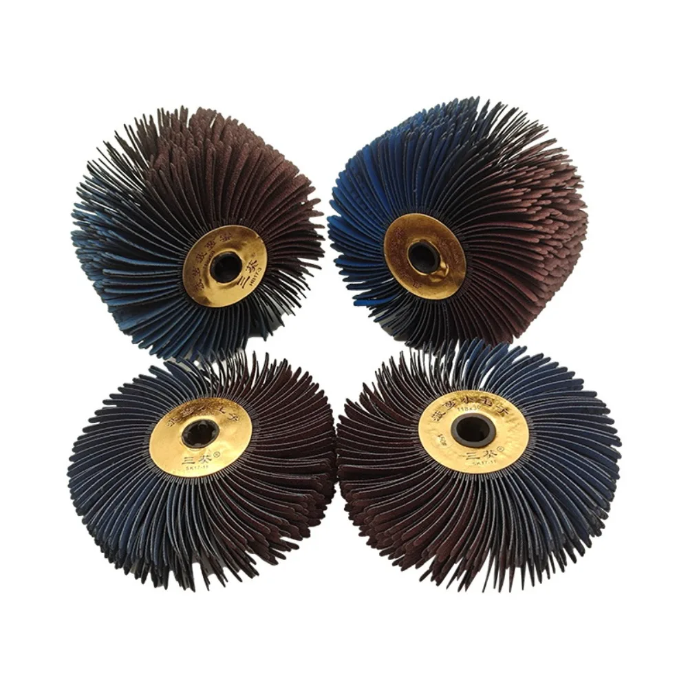 Roue de polissage en nylon pour menuiserie, tête de fleur de rechange, abrasive, brosse, élimination de la rouille, soudure, bavure, plat, durable