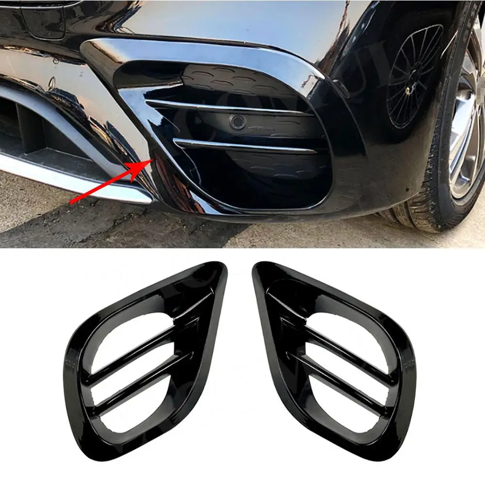 

VACOMUL Carbon Fiber Front Bumper Air Vent Cover For Mercedes Benz E Class W213 E260 E300 E53 2021-2023 ABS Fog Lamp Mesh Grill