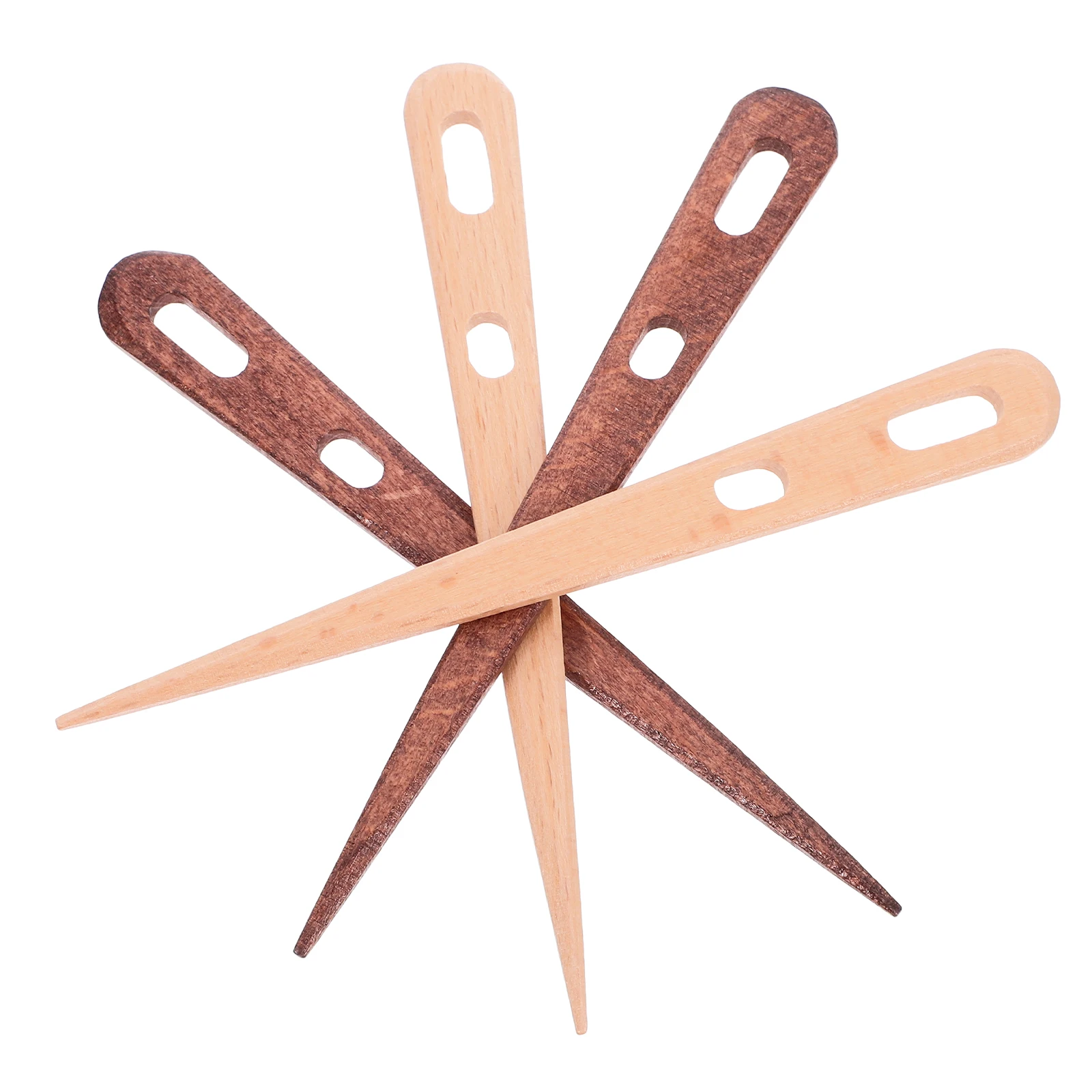 

4 Pcs Big Eye Knitting Needles Tapestry Weaving Crochet Sewing Kit Wood Hook Hand Loom Punch Needle Tool Wooden Darning Supplies