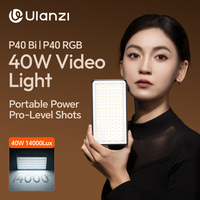 Ulanzi P40 Bi/P40 RGB 40W Video Light 14000Lux 37Wh with LED Display for Portrait Photography Livestreaming Shoot Light Painting