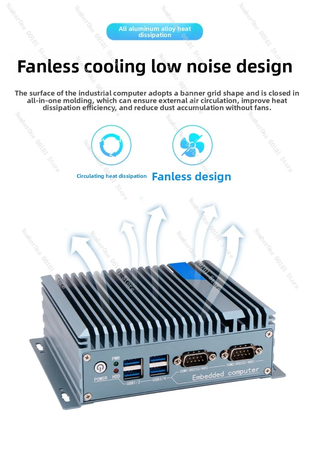 Mini industrial host embedded micro industrial control computer low-power industrial mini pc