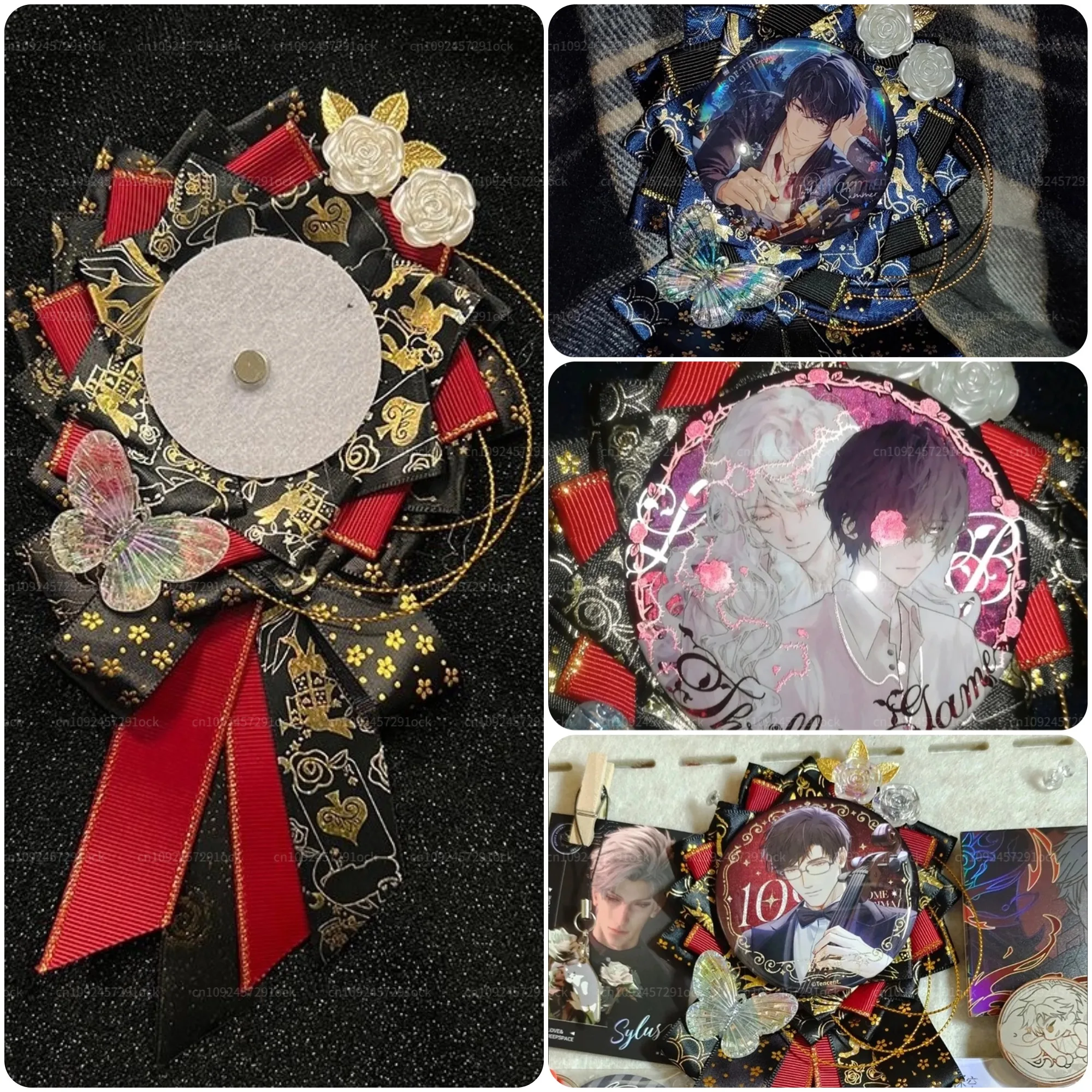 55mm-75mm 1Pcs Badge Stand Ribbon Rosette Protection Flower Holder Badge Base Love and Deepspace Honkai Star Rail Genshin Impact