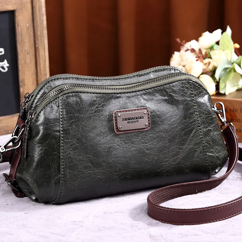 Brand New Hobos Folds Women Shoulder Bags Oil Wax Leather Crossbody Bag Fashion Ladies Handbags Luxury Designer Ladies Hand Bag