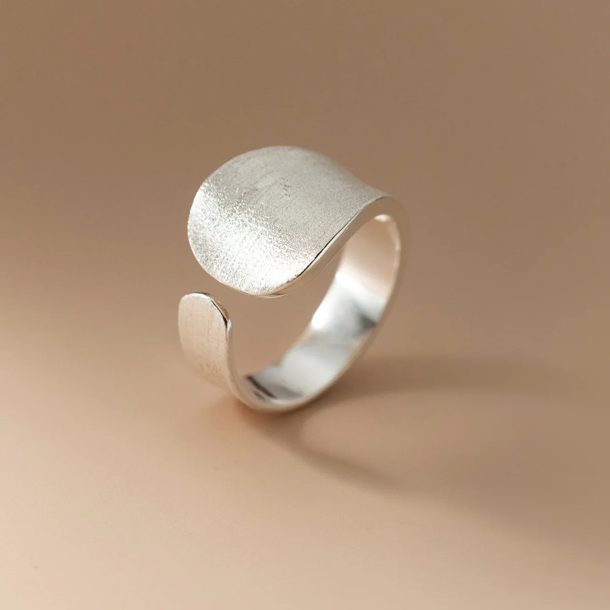 925 Sterling Zilveren Geometrische Brede Ringen Voor Vrouwen Mannen Eenvoudig Ontwerp Mode Open Verloving Handgemaakte Paar Ring Cadeau