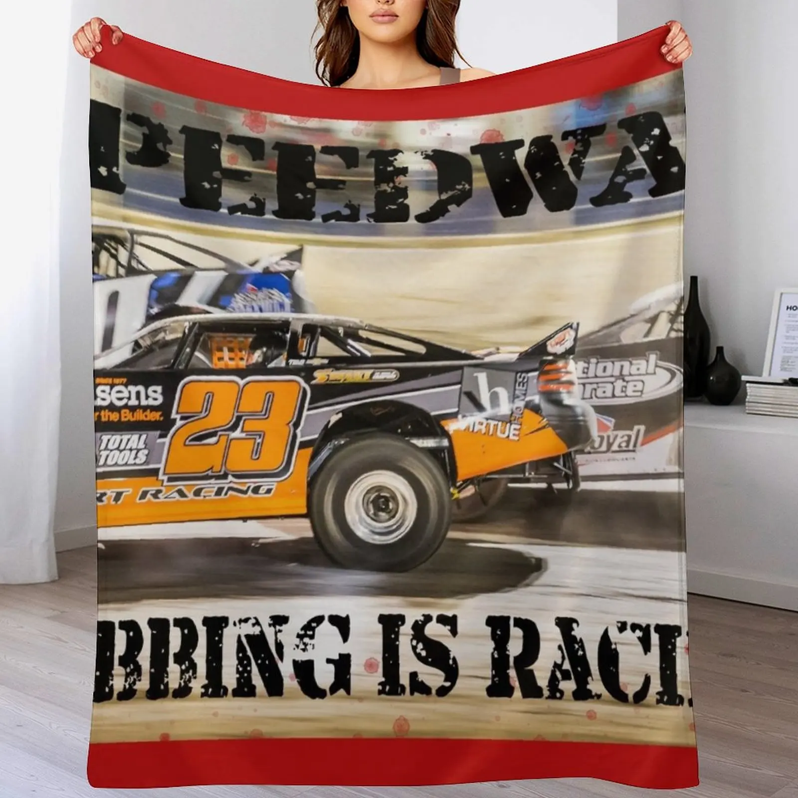 Rubbing is Racing - Speedway Throw Blanket