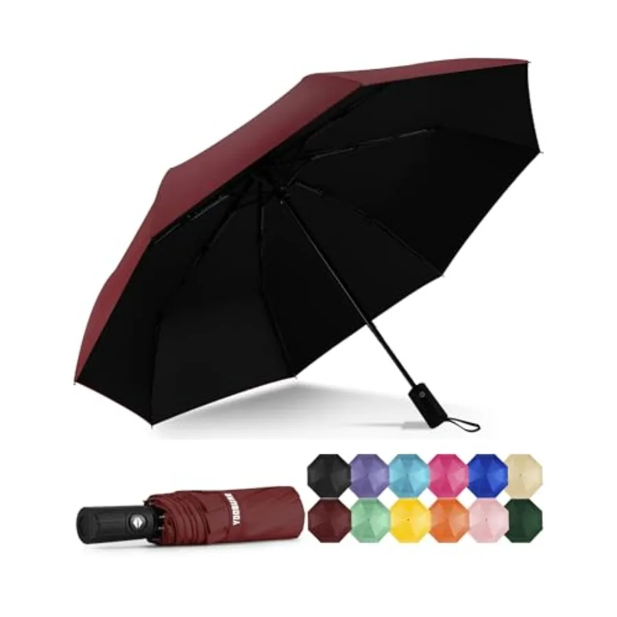 

Windproof Travel Umbrella - Automatic Umbrellas for Rain, Compact Folding Umbrella with UV Protection, Lightweight Portable Des