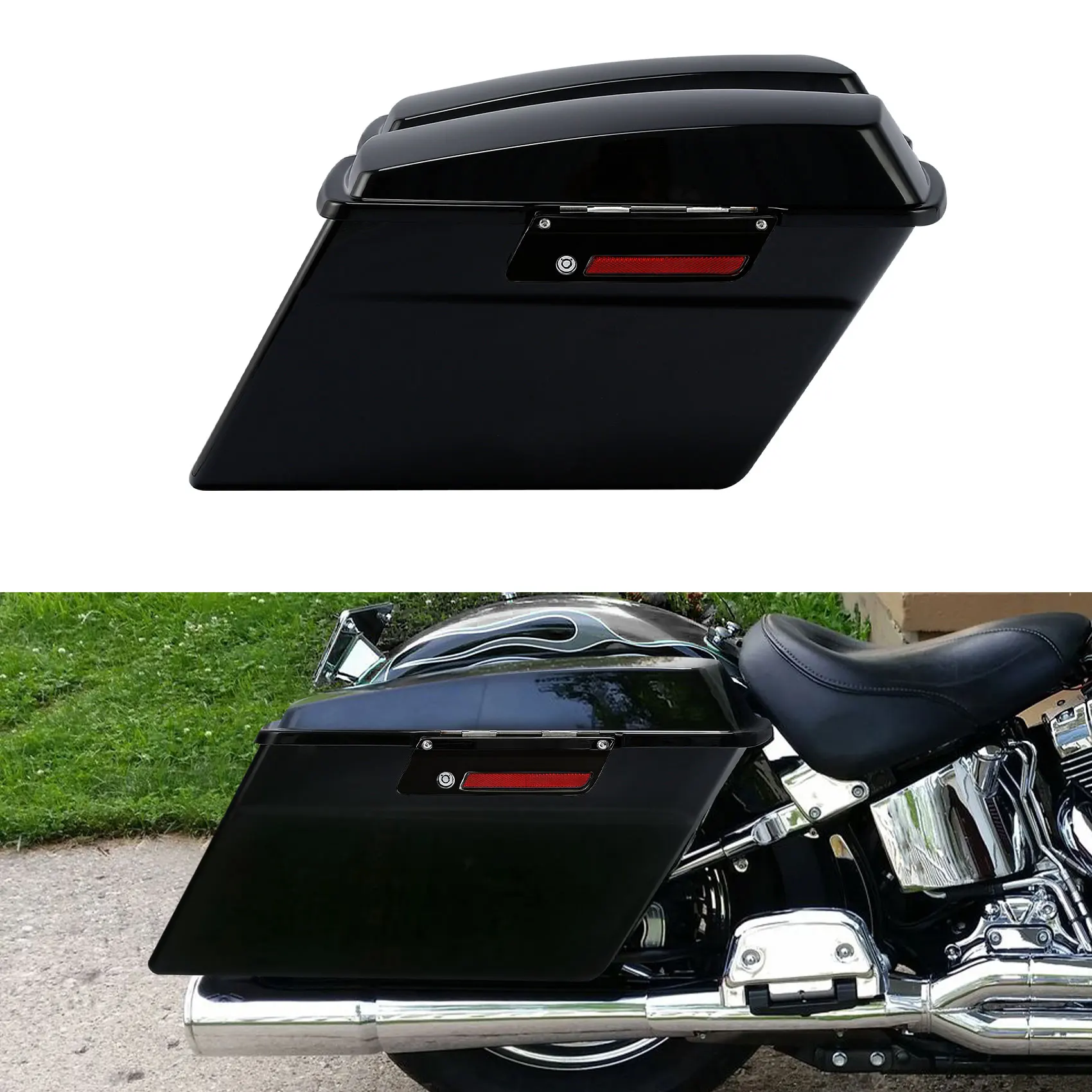 

Hard SaddleBags Trunk & Latch For Harley Touring Road King FLHR Road Glide Electra Glide 1994-2013 2011 Motorcycle Accessories