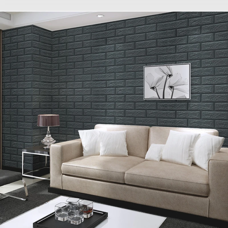 3MM 10/20PCS Self-adhesive 3D Brick Wallpaper PE Foam Wall Panels Stickers Waterproof Wallpaper Home Decoration