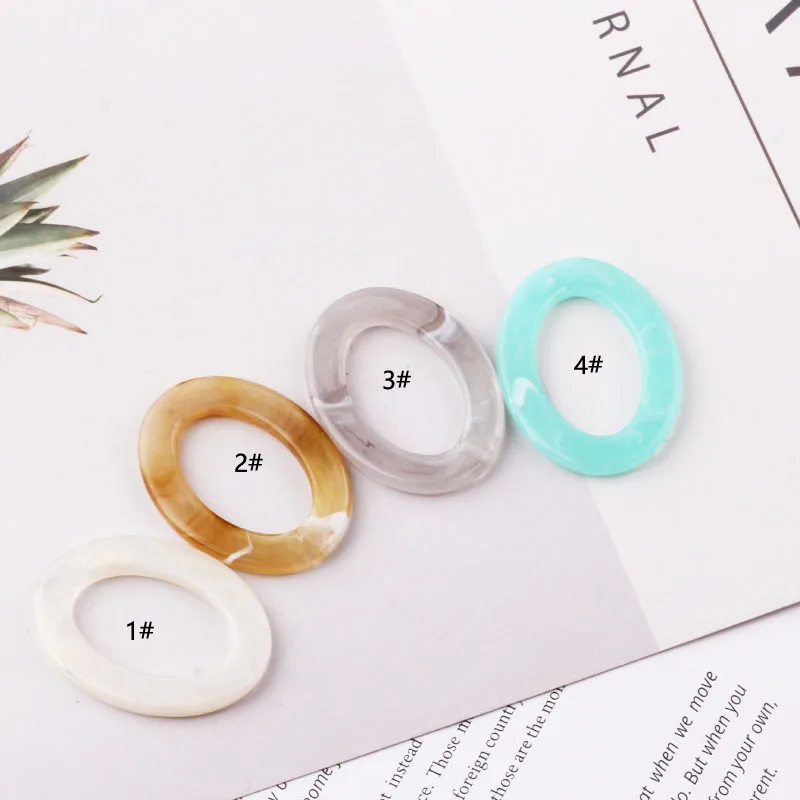 1pcs Diy Jewelry Accessories Acetate Small Fresh Pattern Oval Ring Earrings Pendant Resin Handmade Material