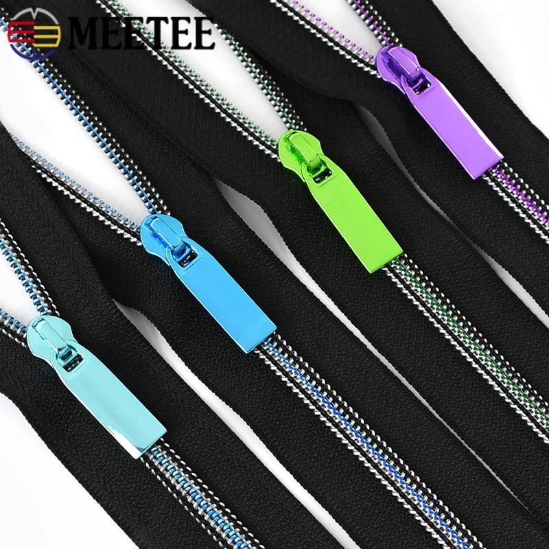 1-5M 5# Nylon Zipper Tape Sewing Zippers Slider Puller Colorful Zip Coil Roll Pocket Zips By Meters Repair Closure Accessories