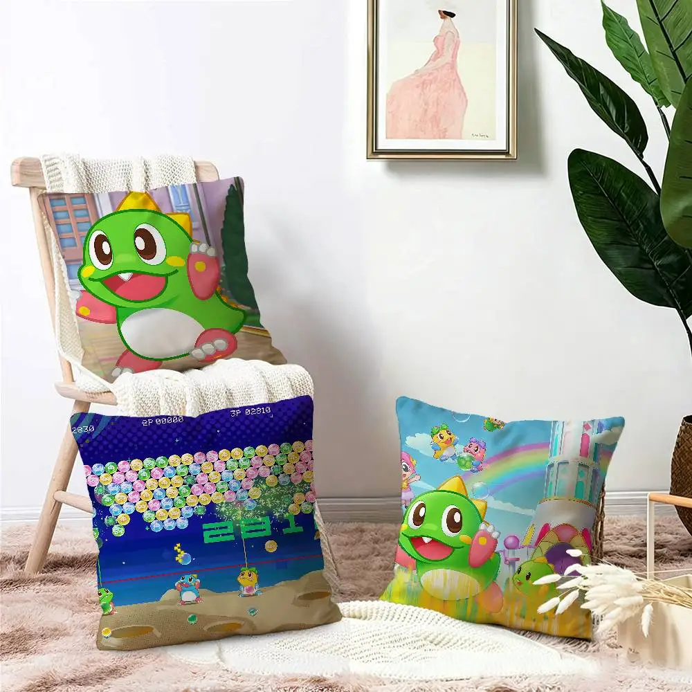 Retro Bubble Bobble Pillow Covers Cartoon Sofa Decorative Home Double-sided Printing Short Plush Cute Cushion Cover