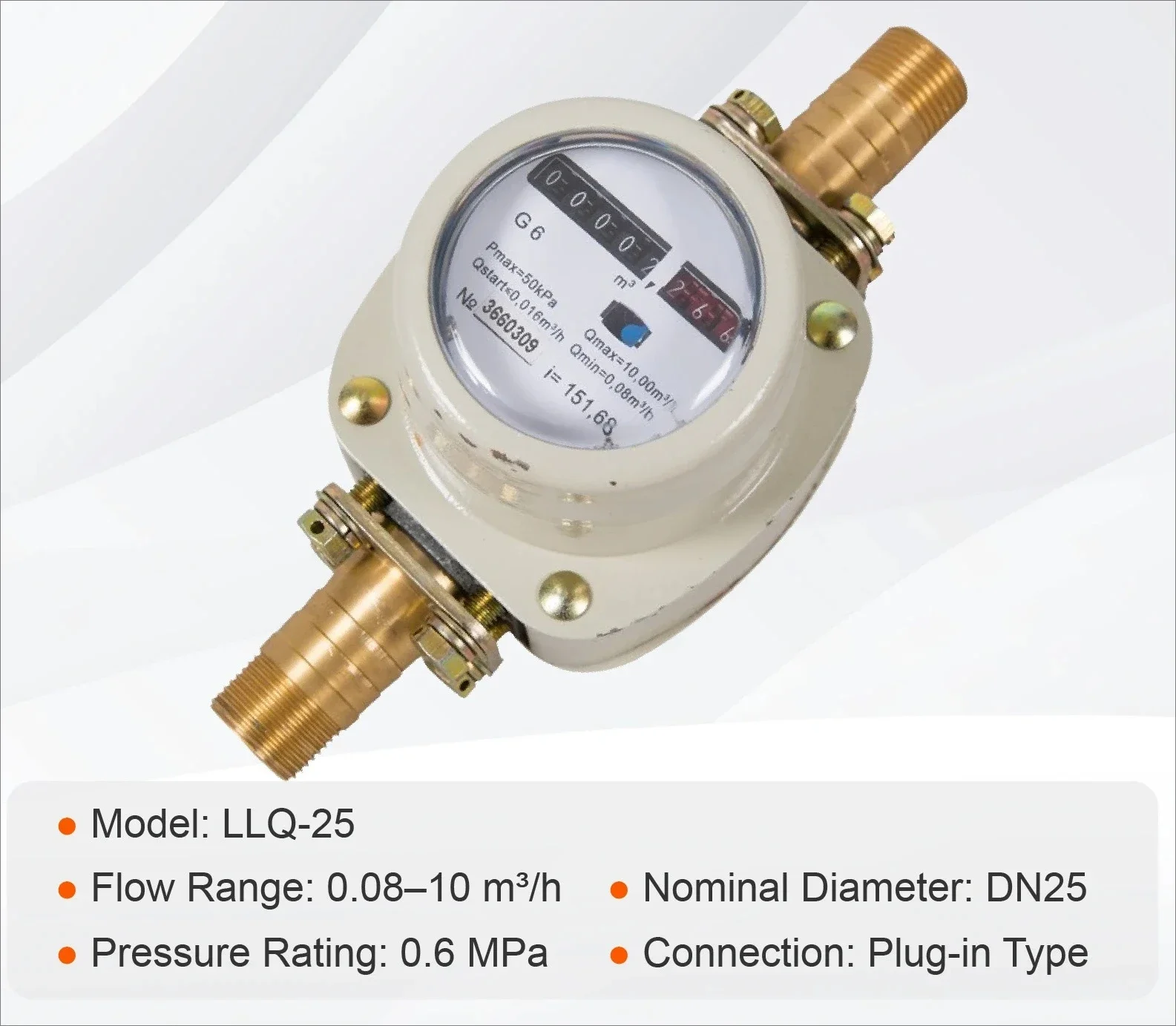 Medidor de Flujo de Gas LLQ-25, Tipo Rotatorio para Gas Natural, Biogás Industrial, Medidor de GLP, Diseño de Desplazamiento Positivo de Alta Precisión