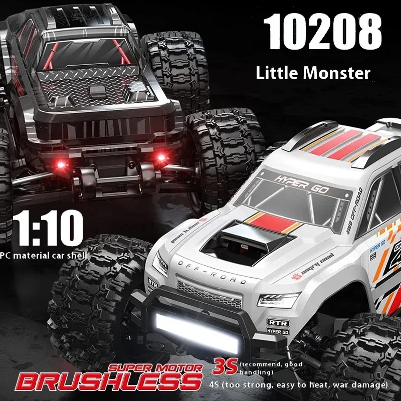 Mjx New 10208 V2 Upgraded Version Brushless 4wd Small Monster 1/10 High Speed RC All Metal Remote Control Off Road Vehicle