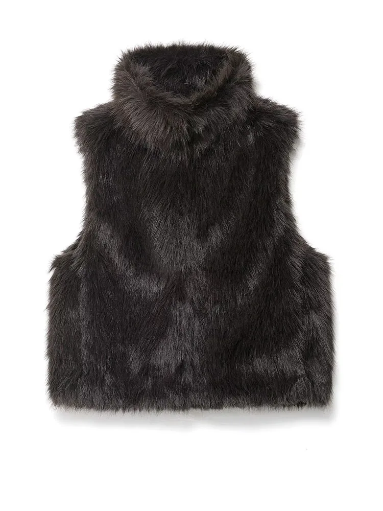 

Женский осенне-зимний жилет 2025, женский новый модный жилет без рукавов на пуговицах из искусственного меха, женский элегантный уличный топ для отдыха