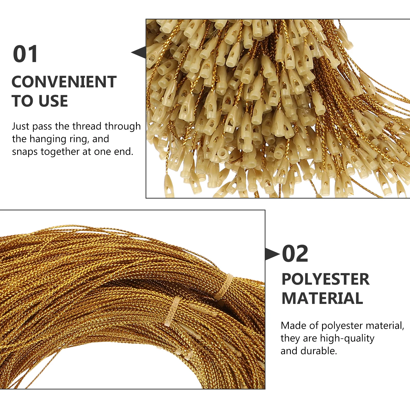 

1 Bag Christmas Ball Fasteners Precut Hanging Ropes For Diy Crafting Supplies Snap Locking Strings Xmas Tree Ornament Ropes