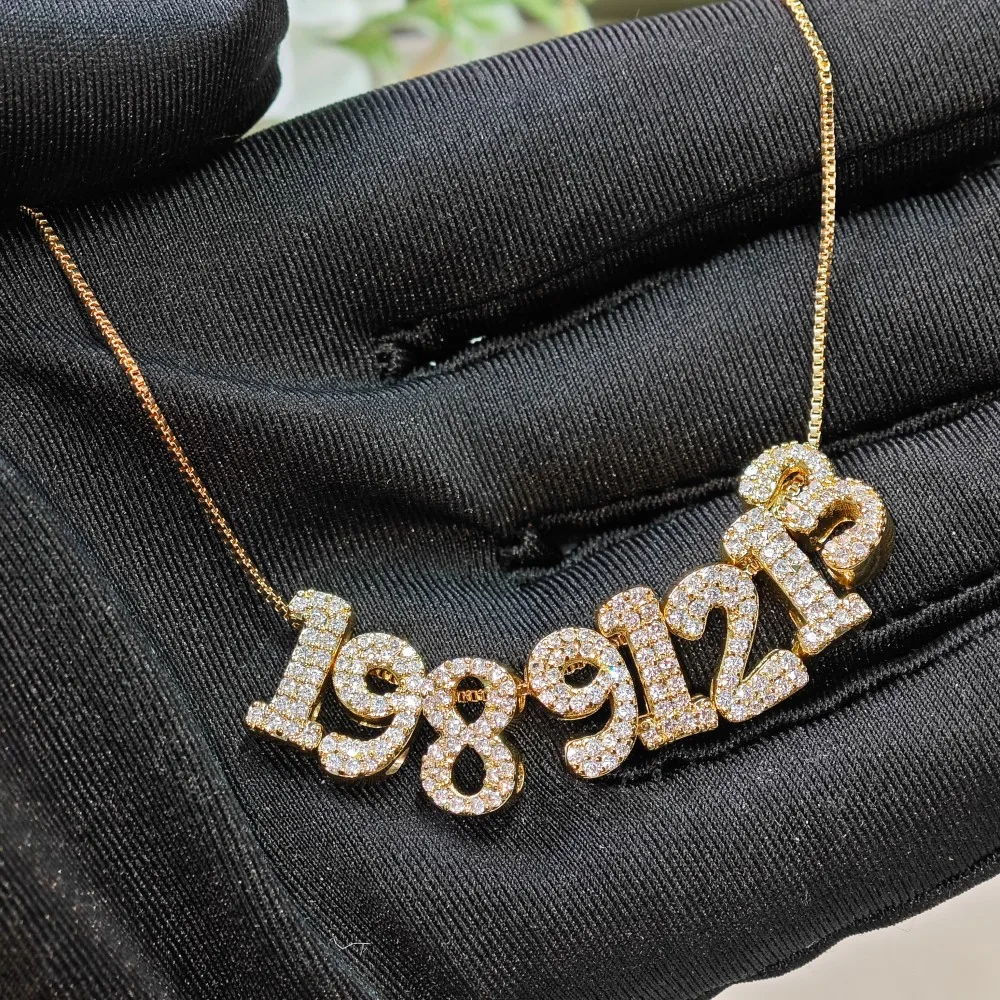 

DOREMI индивидуальная цепочка для шкатулки с номерами, персонализированные ювелирные изделия, подарок 0-9 цифр, подвески, скользящая цепочка, ожерелье