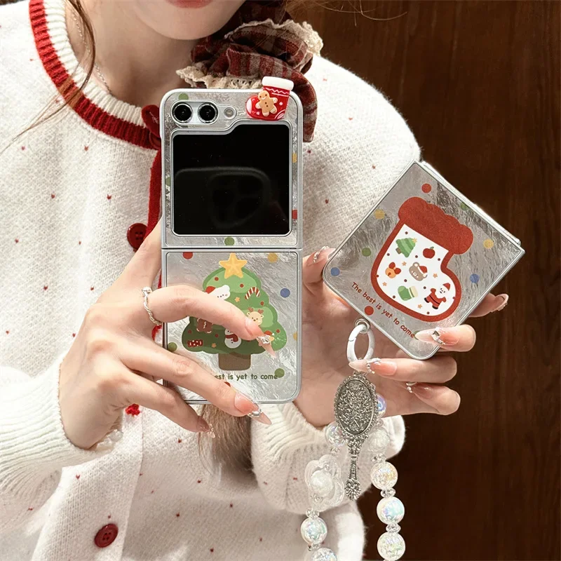 

Christmas Tree Phone Case for Samsung Galaxy Z Flip 6 5 4 3 Protective Back Cover for ZFlip4 ZFlip5 ZFlip6 Case